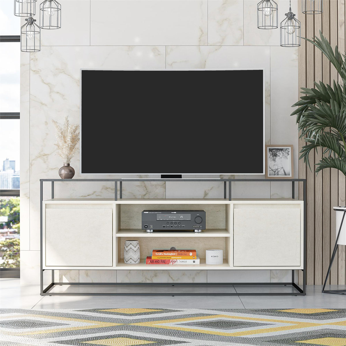 Camley - Media Console TV Stand - White