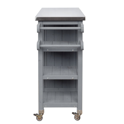 Foldable Outdoor Kitchen Island With Storage Cabinet