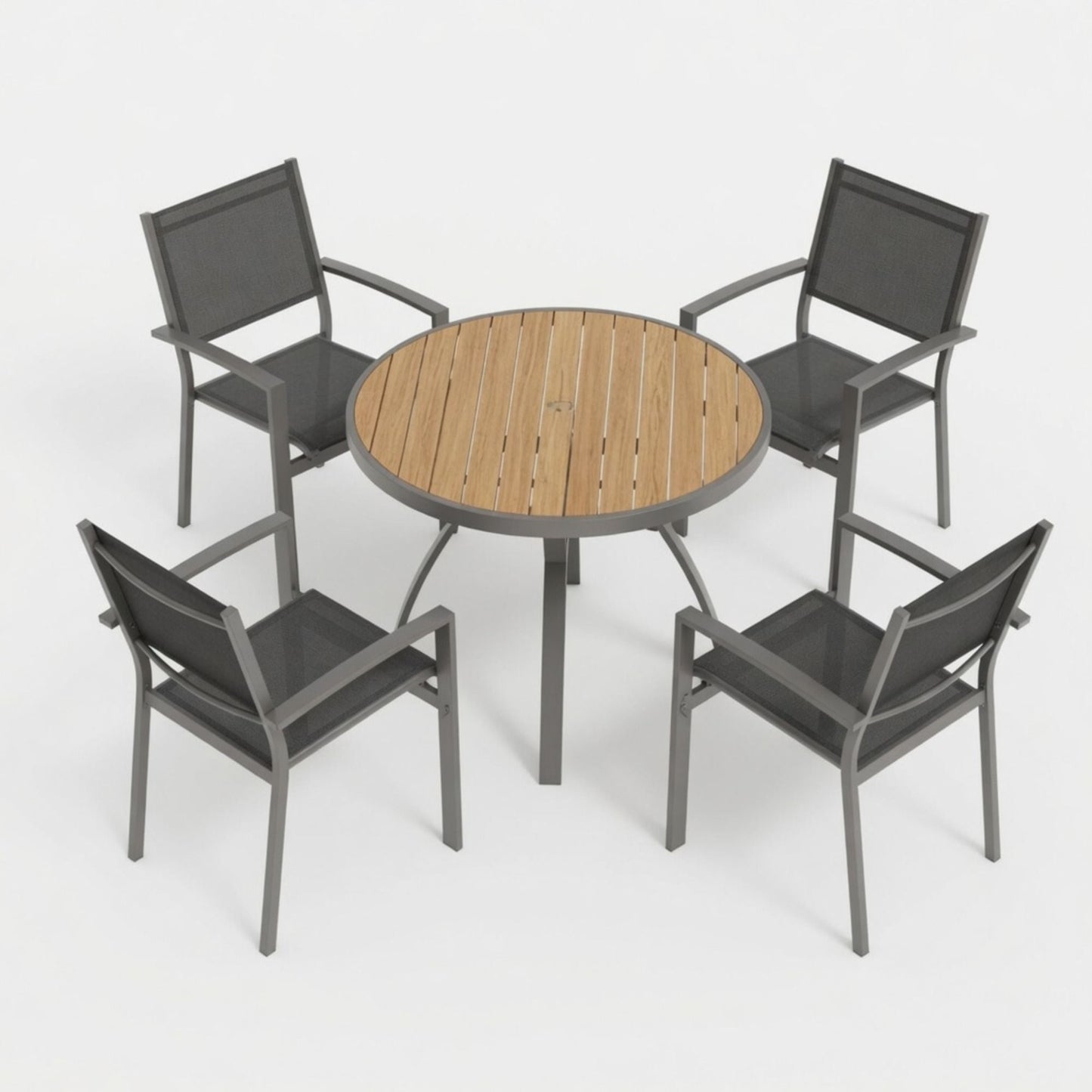5 Piece Patio Dining Set & Table And Chairs For Outdoor Use - Gray