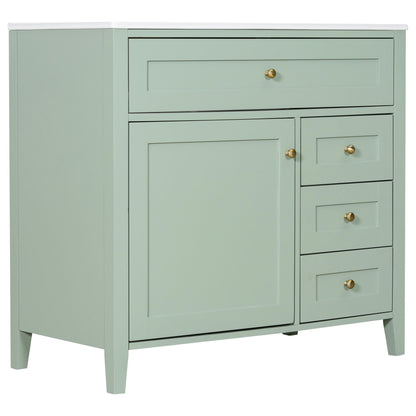 Bathroom Vanity With Sink, Cabinet With 3 Drawers And Adjustable Shelf