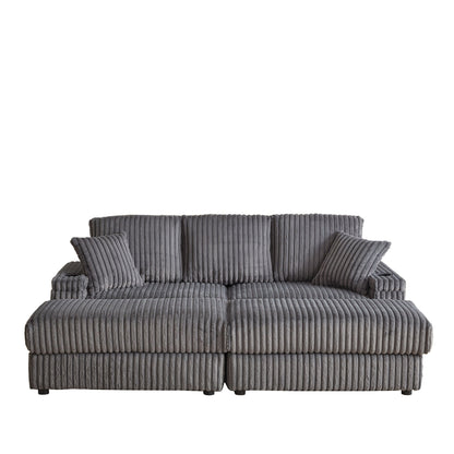 3 Seater Sofa With 2 Ottomans For Living Room