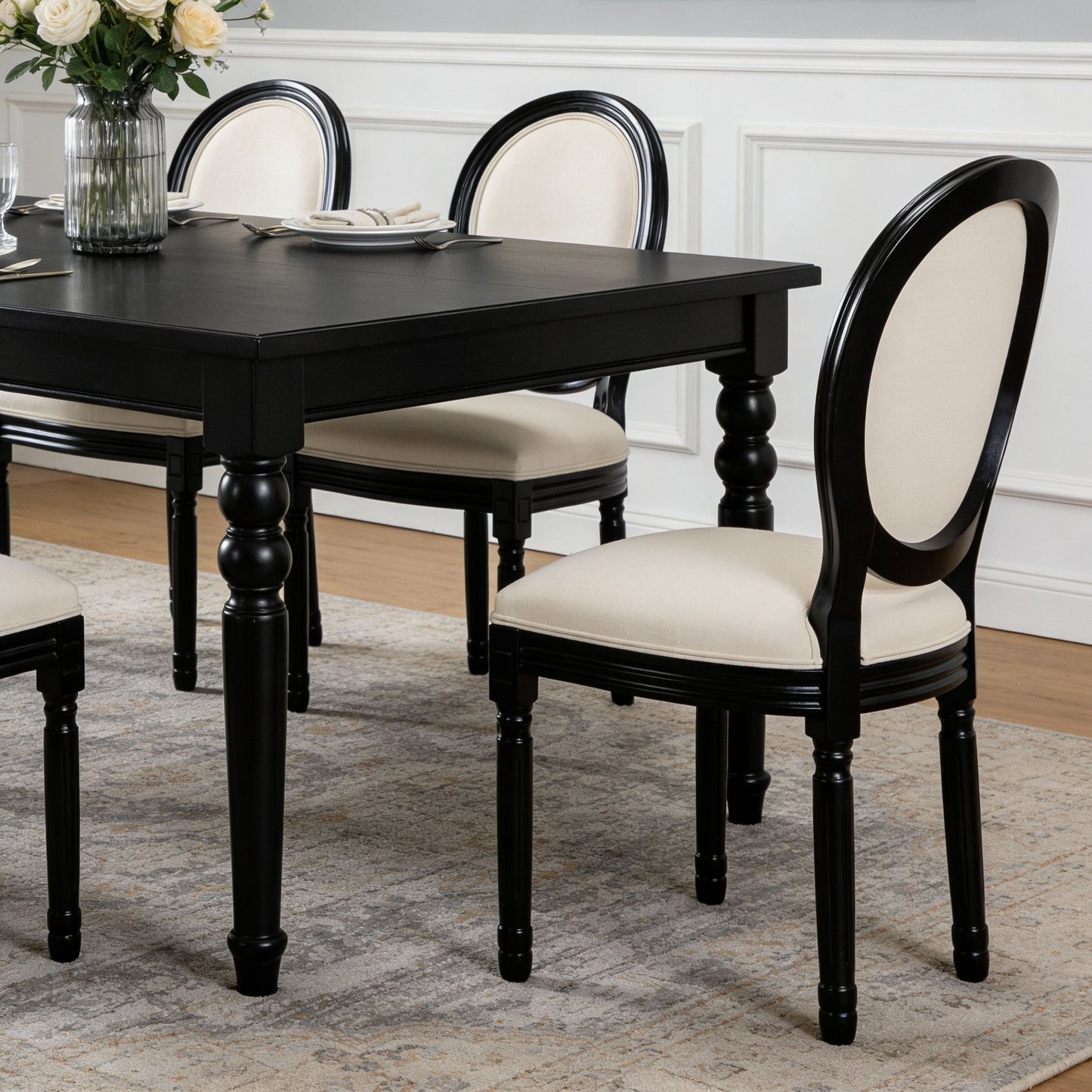 Upholstered & Round Back Dining Chairs (Set of 2)