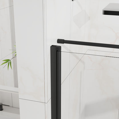 Goodyo - Frameless Corner Shower Door - Matte Black