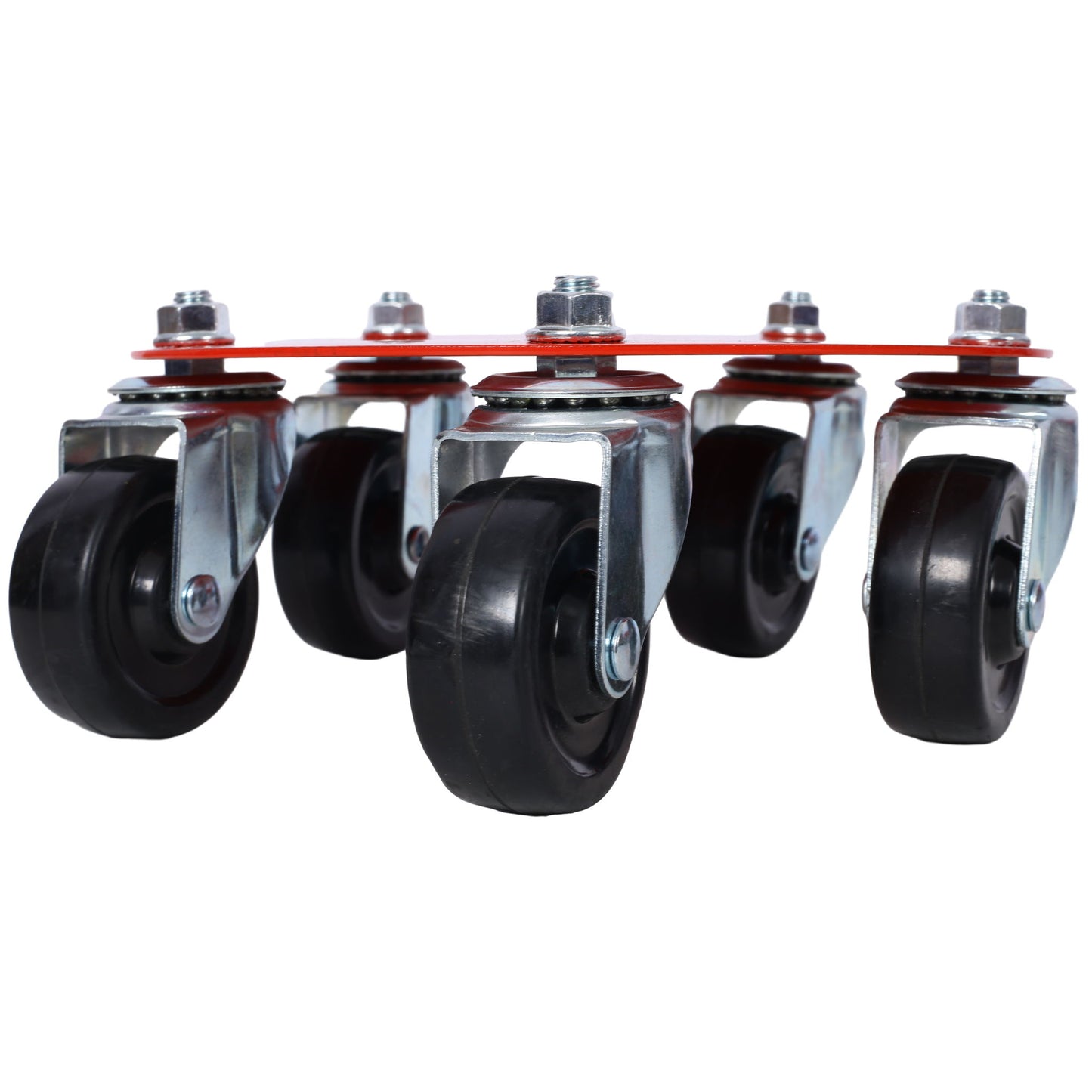 Heavy Duty Snowmobile Dolly V Slide With 2.5" Swivel Casters, Rubber Pad, 1500Lbs Capacity Steel - Red