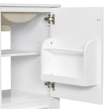 Bathroom Vanity With Sink, Soft Close Door, Adjustable U-Shaped Shelf
