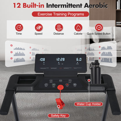 Treadmill With 8% Incline, Portable Treadmills For Home - Black