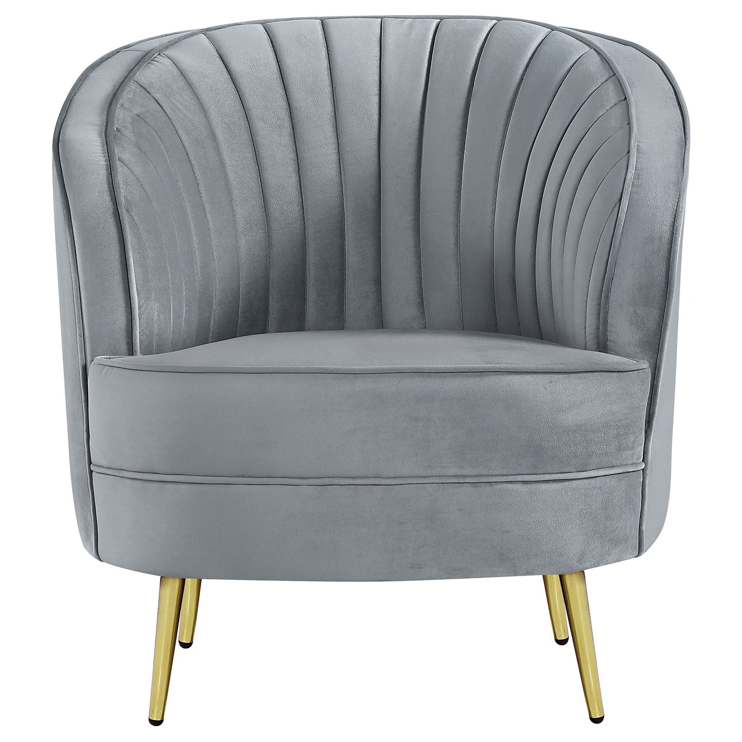 Sophia - 3 Piece Upholstered Channel Tufted Sofa Set - Gray