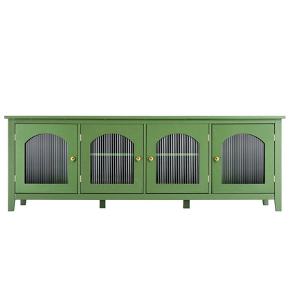 StylishTVcabinet Entertainment CenterTV Stand, TVconsoletable, Media Console, Solidwood Frame, Changhong Glass Door, Metal Handle