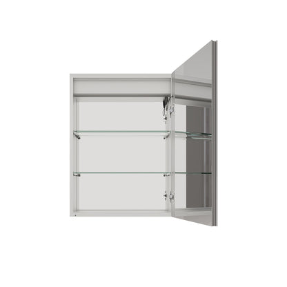 Bathroom Medicine Cabinet With LED Mirror, Anti-Fog, Waterproof, 3000K~6000K Single Door Lighted Bathroom Cabinet With Touch Swich
