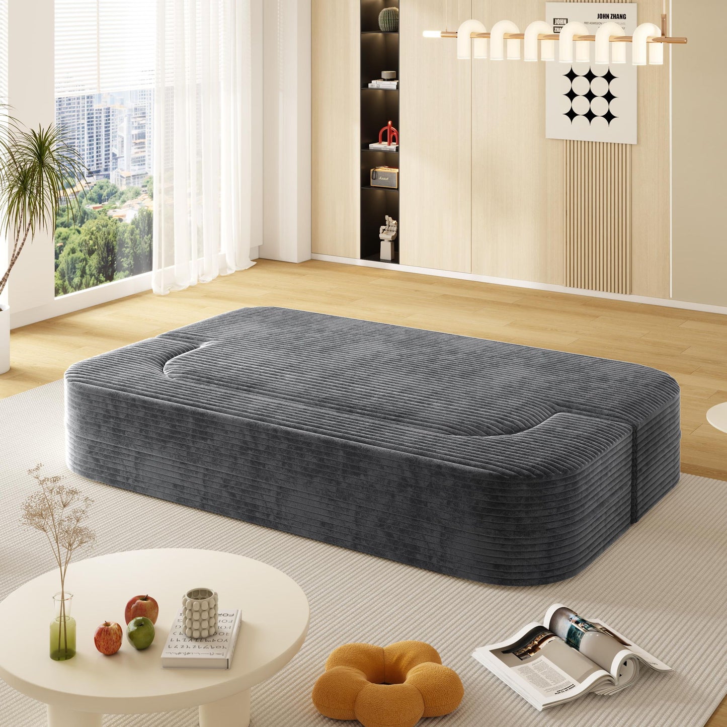 Convertible Floor Sofa Bed With Multi Functional Blanket