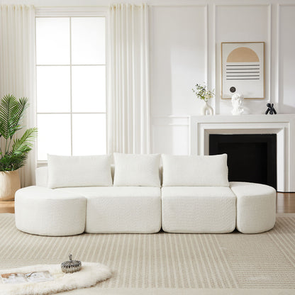 V - Shaped Modular Sofa Set With 3 Pillow