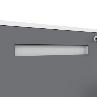 2-Drawer Mobile File Cabinet With Lock,On 360° Wheels, Holds A4/Letter/Legal Files - White