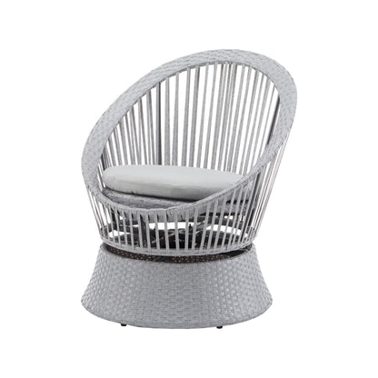 Modern Swivel Wicker Lounge Chair With Round Design