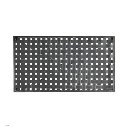 Luna - Outdoor Iron Coffee Table - Black Brush Silver