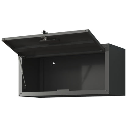 Heavy Duty, Metal Wall Mounted Tool Storage Cabinet Steel Metal Garage Storage Cabinet - Black / Gray
