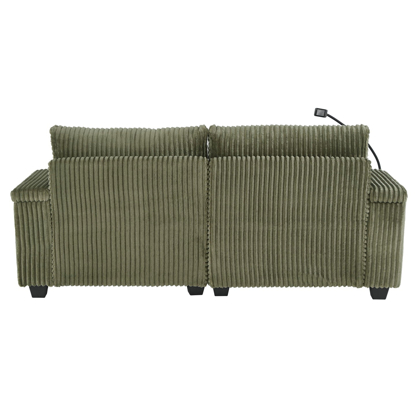 Modern Chaise Sofa With Adjustable Backrest, Cup Holders, Phone Holder & Storage Compartments For Living Room