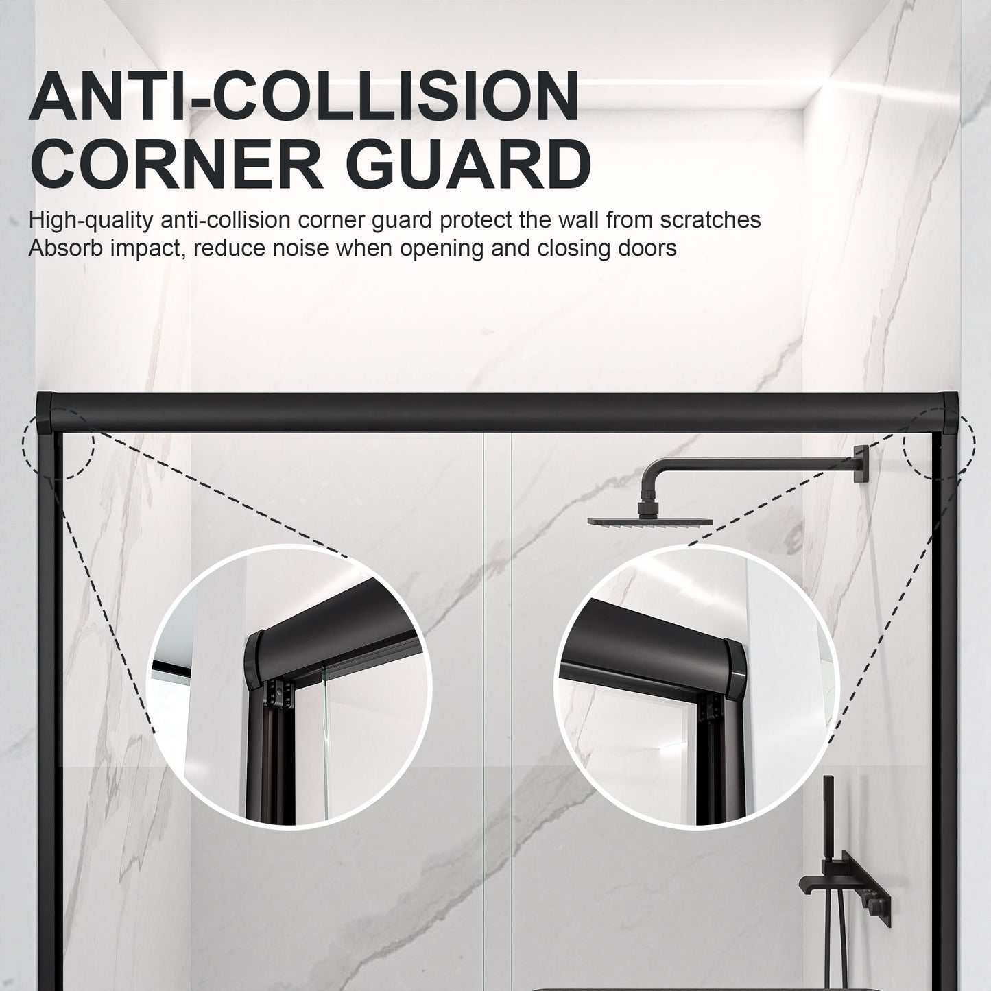 Modern Semi Frameless Double Sliding Shower Door