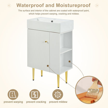 Bathroom Vanity, Combo Cabinet, Bathroom Storage Cabinet, Single Ceramic Sink
