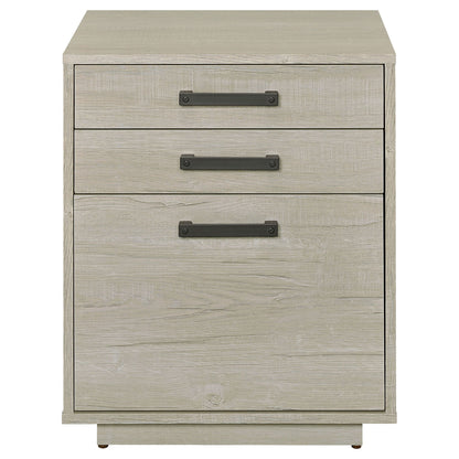 Loomis - 3 Drawer Home Office File Cabinet - White / Gray
