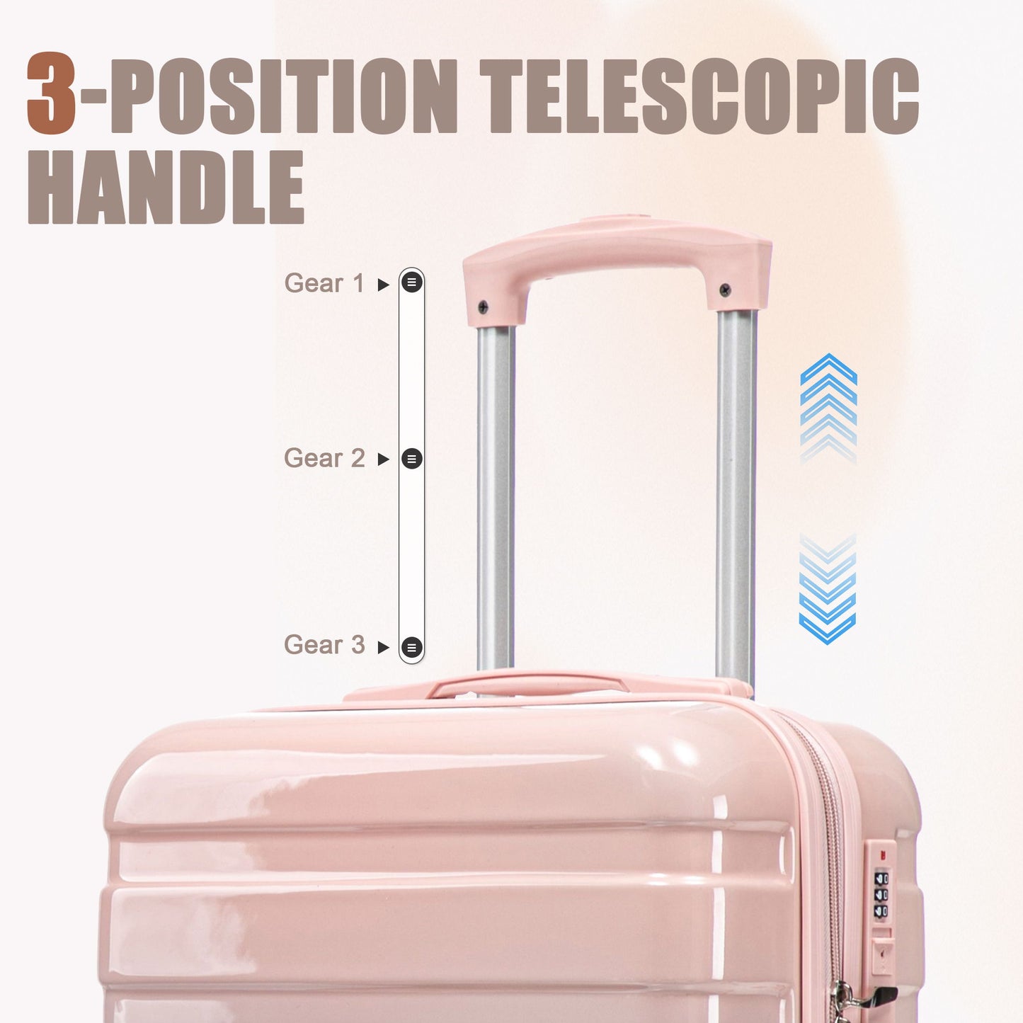 Luggage Set 14" / 20" With Combination Lock And Cosmetic Case