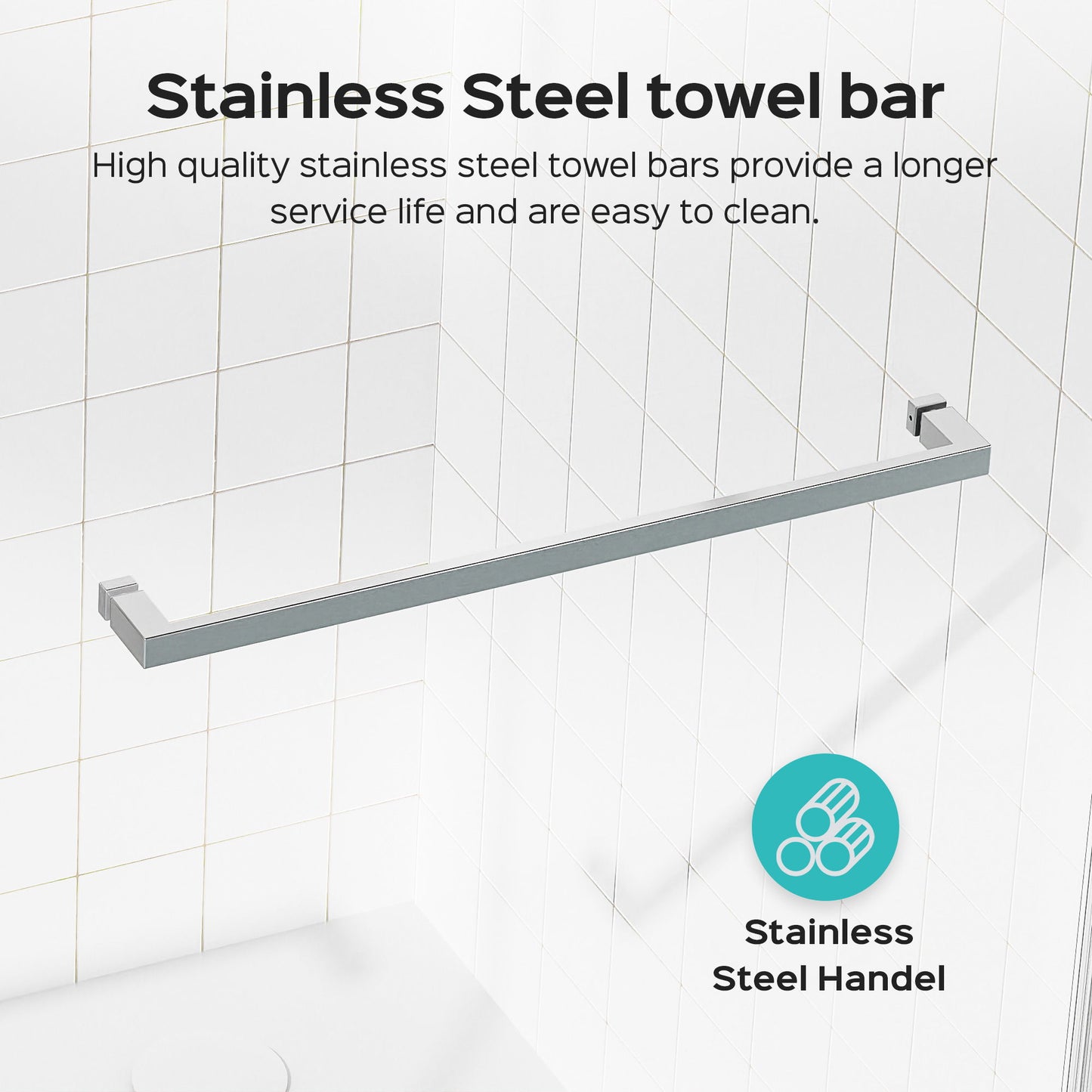 Frameless Double Sliding Shower Door In, Thick Tempered Glass, Reversible Installation