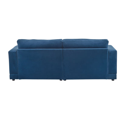 Modern Square Arm Sofa With Soft Fabric Upholstery, Deep Cushions