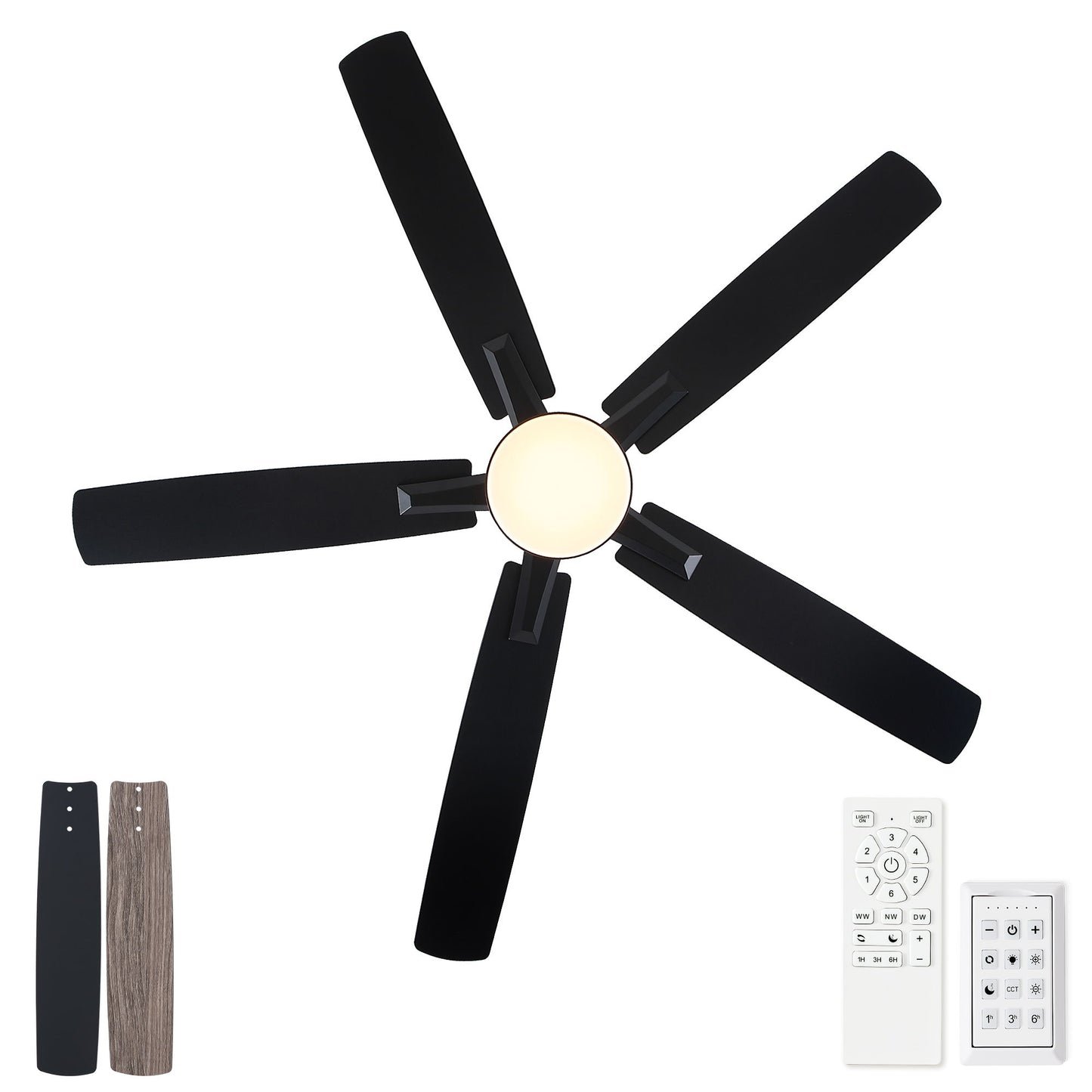 Mordern Flush Mount Ceiling Fan With Light And Remote Control