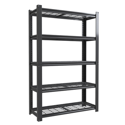 Heavy Duty 5 Tier Adjustable Metal Mesh Storage Rack With 2000 Lbs Capacity - Brushed Nickel