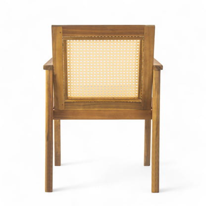 Preston - Outdoor Dining Chair With Cushion (Set of 2) - Teak / Beige