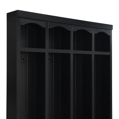 Entryway Hall Tree With Bench, 4 Hooks & Open Storage Space