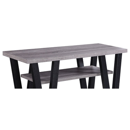 Rectangle Sofa Table With V Line Design - Gray