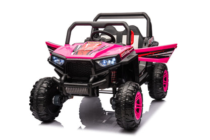 12V7A*1 30W*4 Four-Wheel Drive Seat One Button Start, Forward And Backward, High And Low Speed, Music, Front Light, Power Display, Two Doors Can Open, 2.4G R / C, Seat Belt Four Wheel Absorber