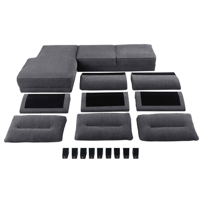 Verona - Loose Back Sectional Sofa - Gray