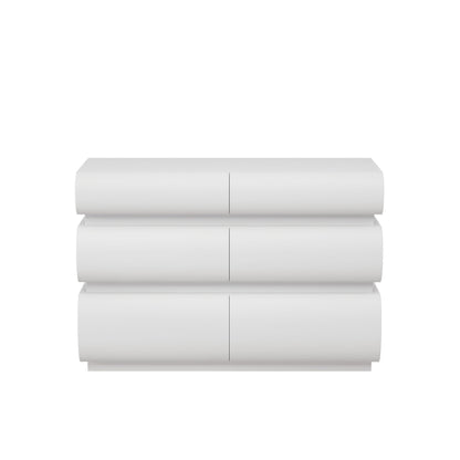 Minimalist Modern 6 Drawer Dresser, Handle Free Design With Wide Storage