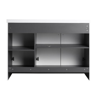 Contemporary Freestanding Bathroom Vanity With Resin Sink & Soft-Close Cabinet Doors