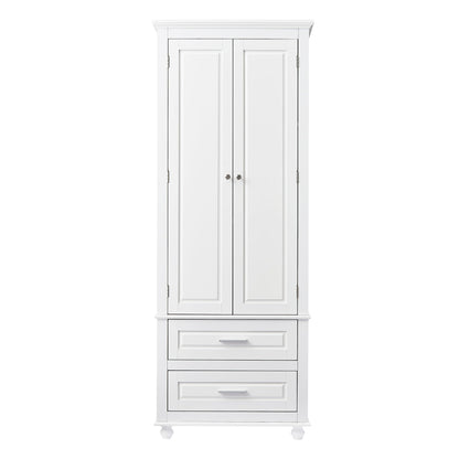 Tall Storage Cabinet With 2 Drawers For Bathroom