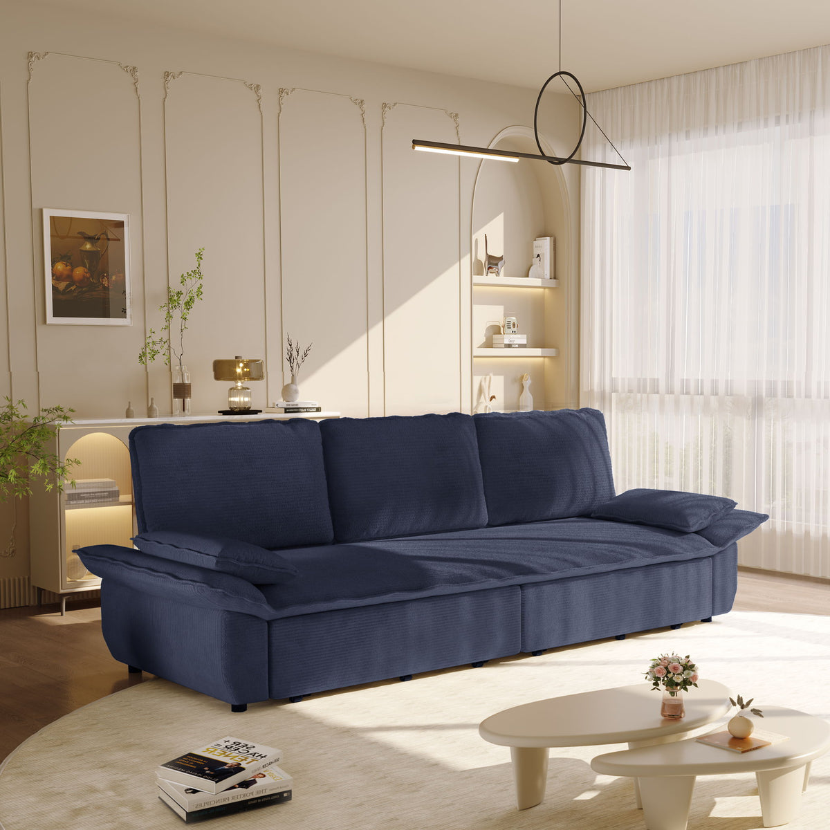 King Size Pull Out Sofa Bed, 3 In 1 Convertible Multifunctional