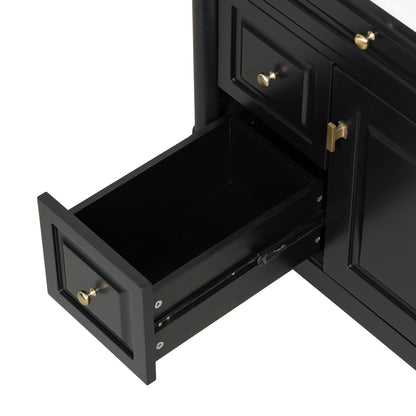 Modern Bathroom Vanity With Sink, Freestanding Cabinet With Flip Drawer & Adjustable Shelf