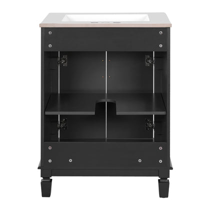 Bathroom Vanity With Top Sink, Cabinet With 2 Soft Closing Doors
