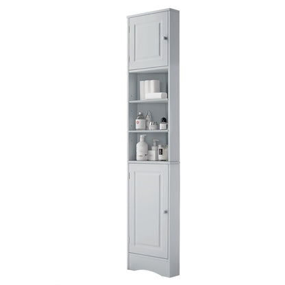 Multi Functional Corner Cabinet With Adjustable Shelves And 2 Doors