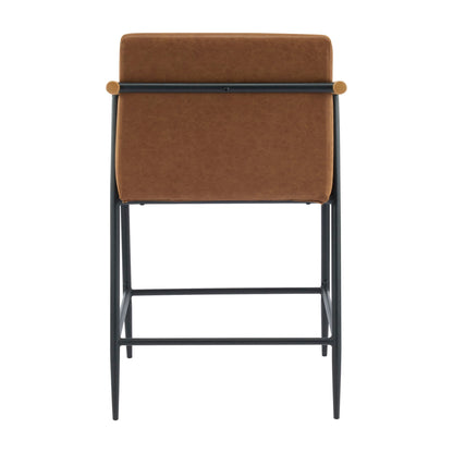 Mid Century Modern Counter Stool Set With Iron Frame