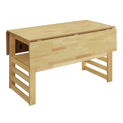 5 Piece Extendable Wood Square Dining Table Set With 2 Drop Leaves
