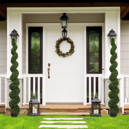 Artificial Outdoor UV Resistant Plastic Boxwood Topiary Spiral Tree