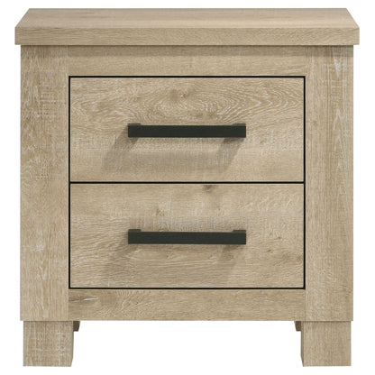 Sansome - 2 Drawer Nightstand Bedside Table - Oak
