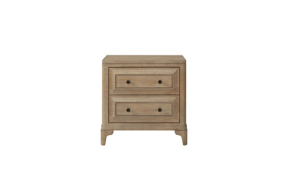 Queen Canopy Bedroom Set With A 2 Drawer Nightstand A Dresser With Poster Mirror And A Door Chest - Sand