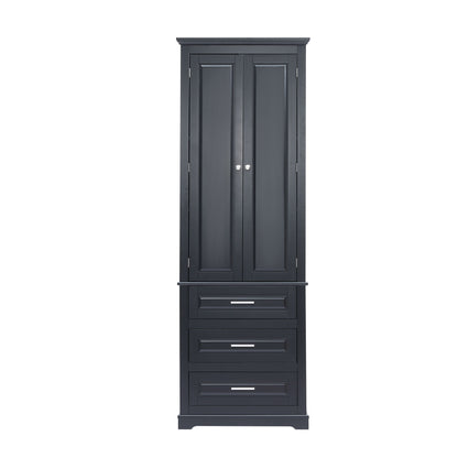 Tall Storage Cabinet With 3 Drawers For Bathroom