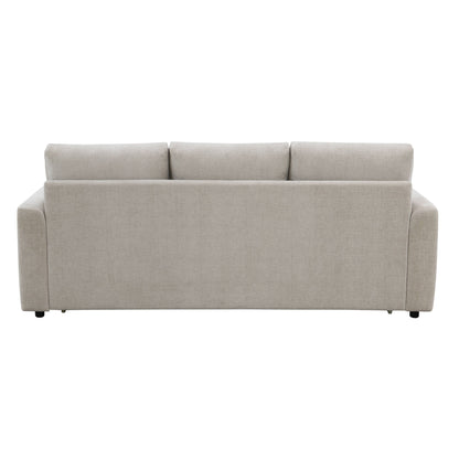 Leira - Linen Pull Out Sleeper Sofa - Beige