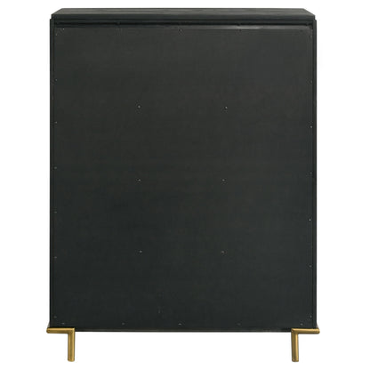 Anser - 5 Drawer Chest, Bedroom Storage Furniture - Black