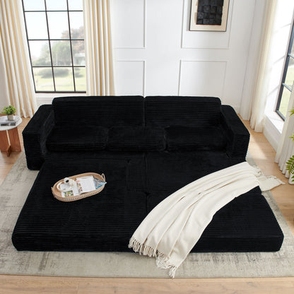 Modern Minimalist L Shape Modular Sectional Sofa, Couch