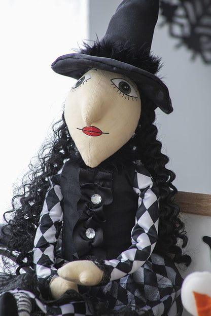 Halloween Sitting Witch Decor - Black